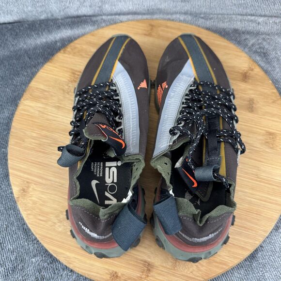 Nike ISPA React Runner Shoes Mens Size 5 Olive Black Orange AR8555-200 - Picture 6 of 11